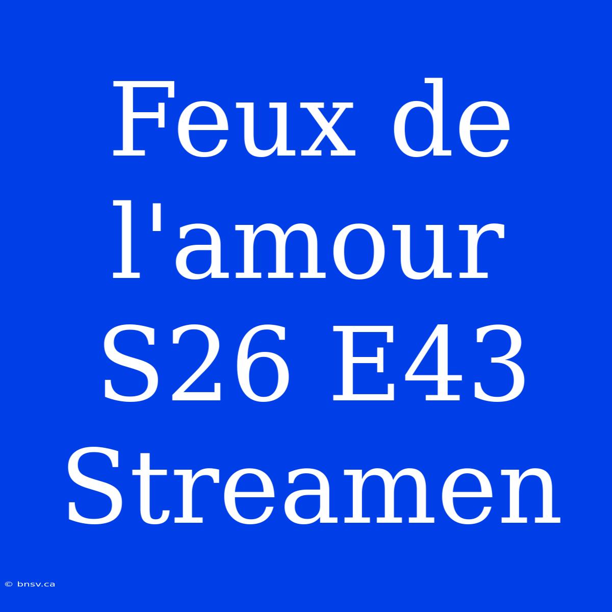 Feux De L'amour S26 E43 Streamen