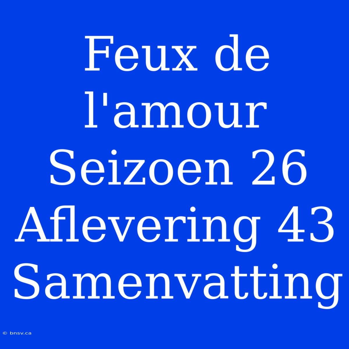 Feux De L'amour Seizoen 26 Aflevering 43 Samenvatting