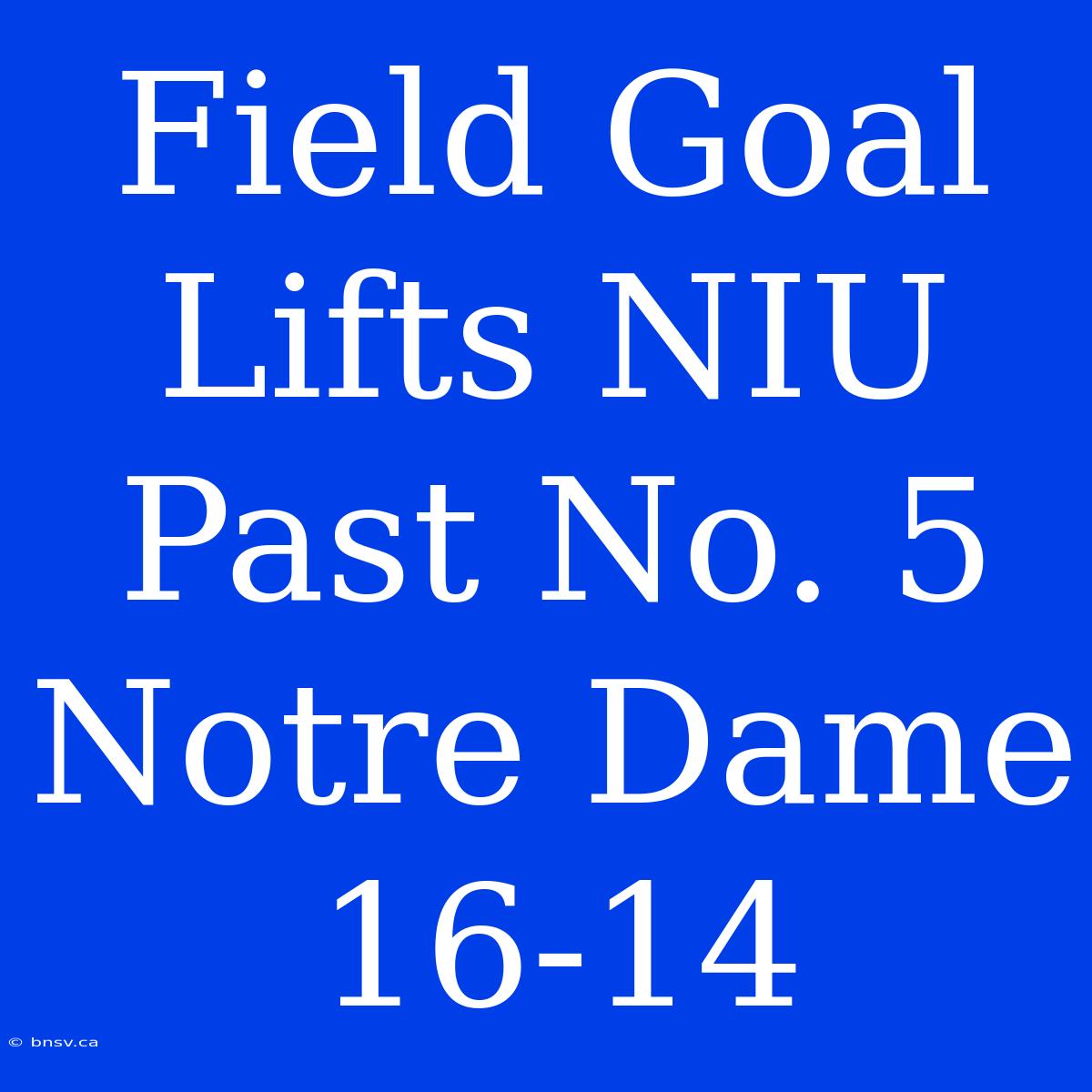 Field Goal Lifts NIU Past No. 5 Notre Dame 16-14