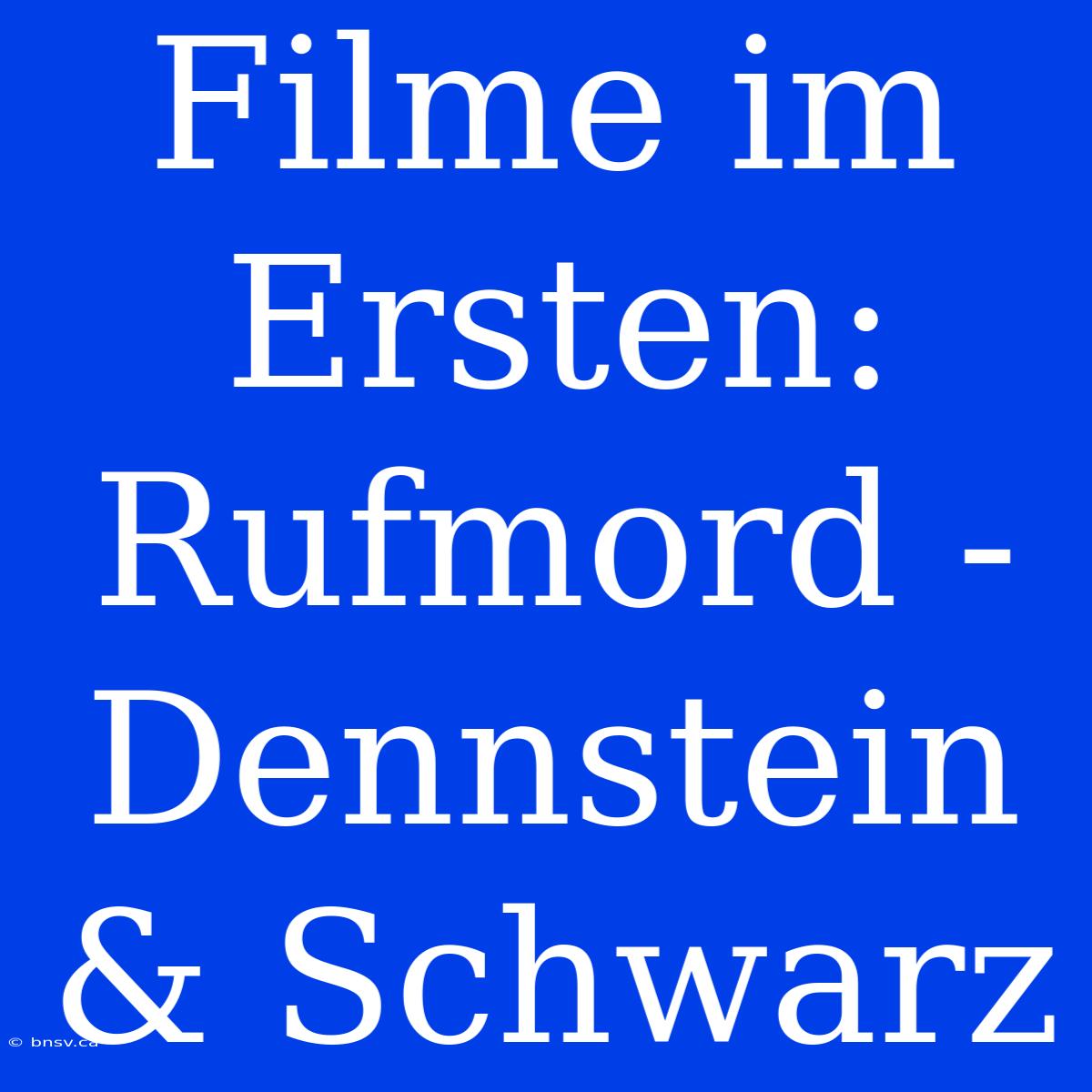 Filme Im Ersten: Rufmord - Dennstein & Schwarz