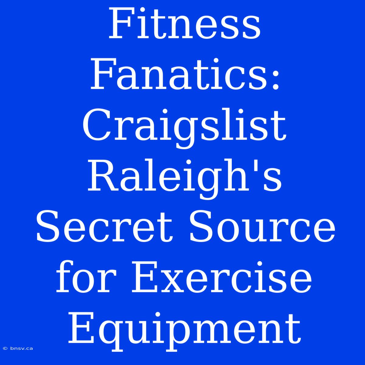 Fitness Fanatics: Craigslist Raleigh's Secret Source For Exercise Equipment