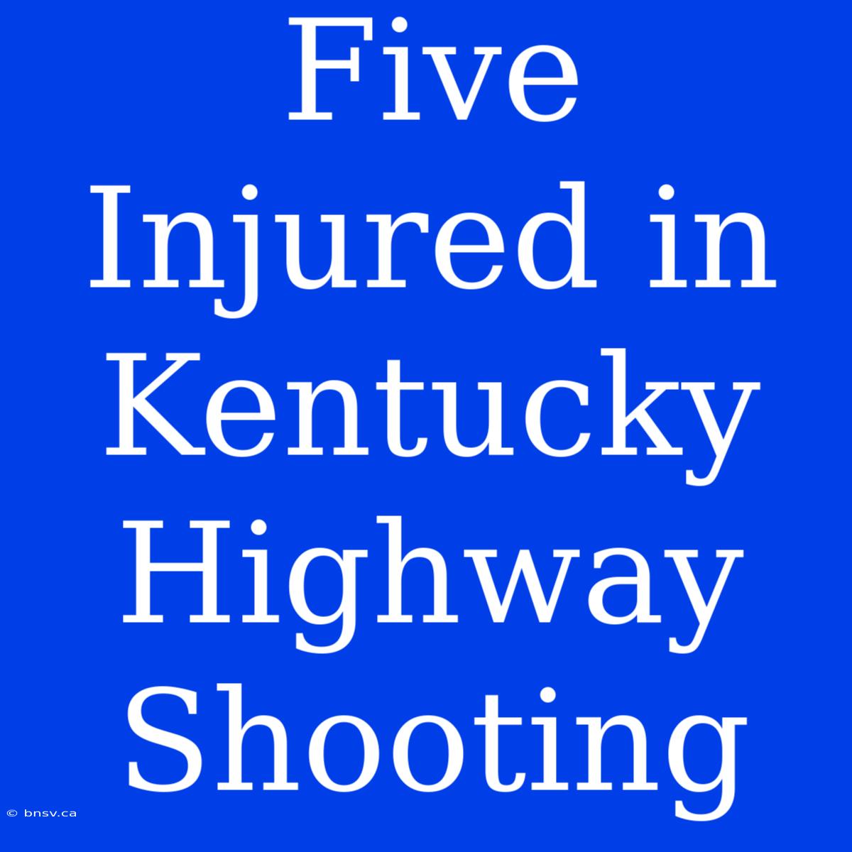 Five Injured In Kentucky Highway Shooting