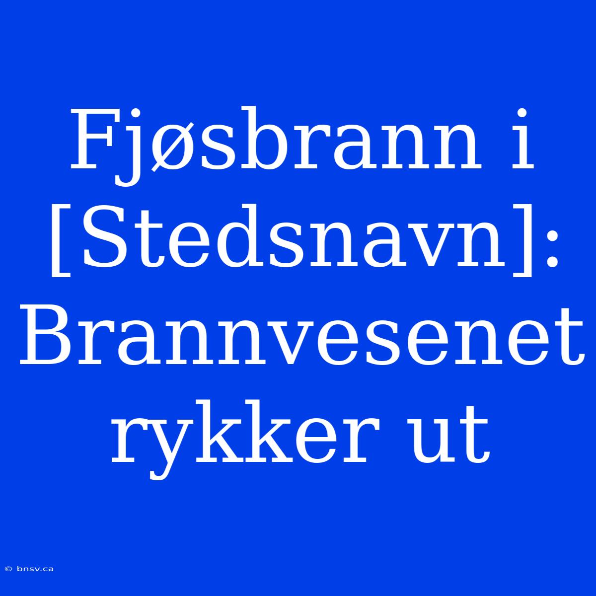 Fjøsbrann I [Stedsnavn]: Brannvesenet Rykker Ut