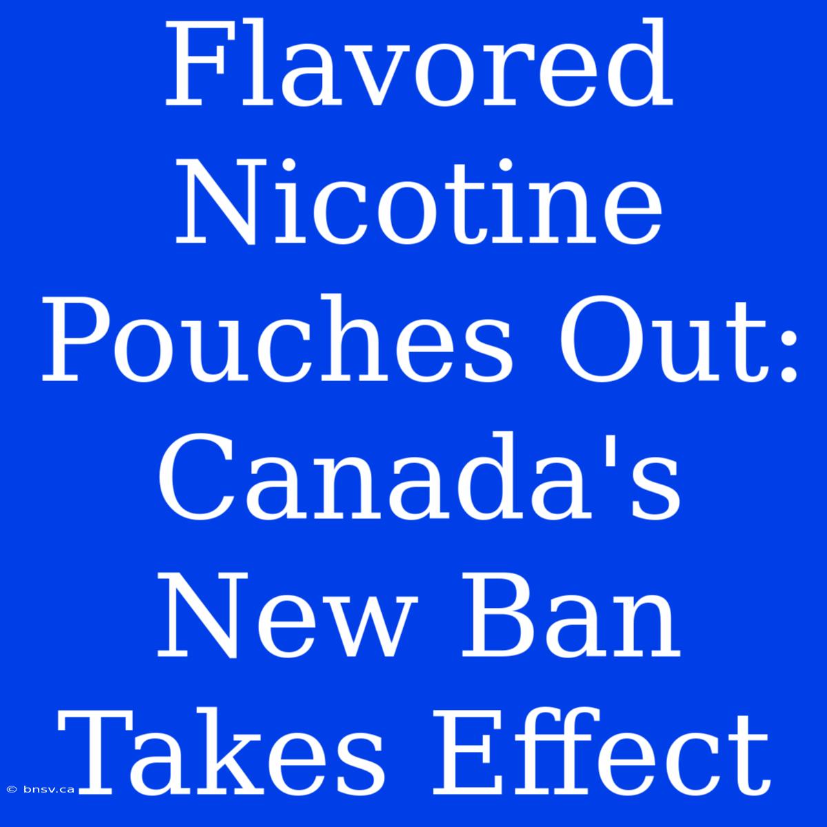 Flavored Nicotine Pouches Out: Canada's New Ban Takes Effect