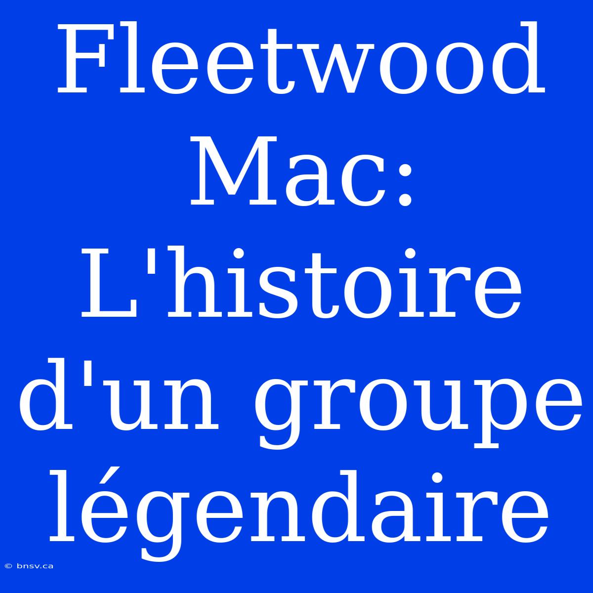 Fleetwood Mac: L'histoire D'un Groupe Légendaire