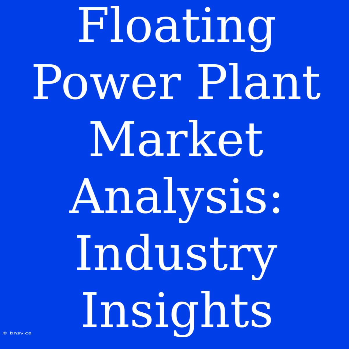 Floating Power Plant Market Analysis: Industry Insights