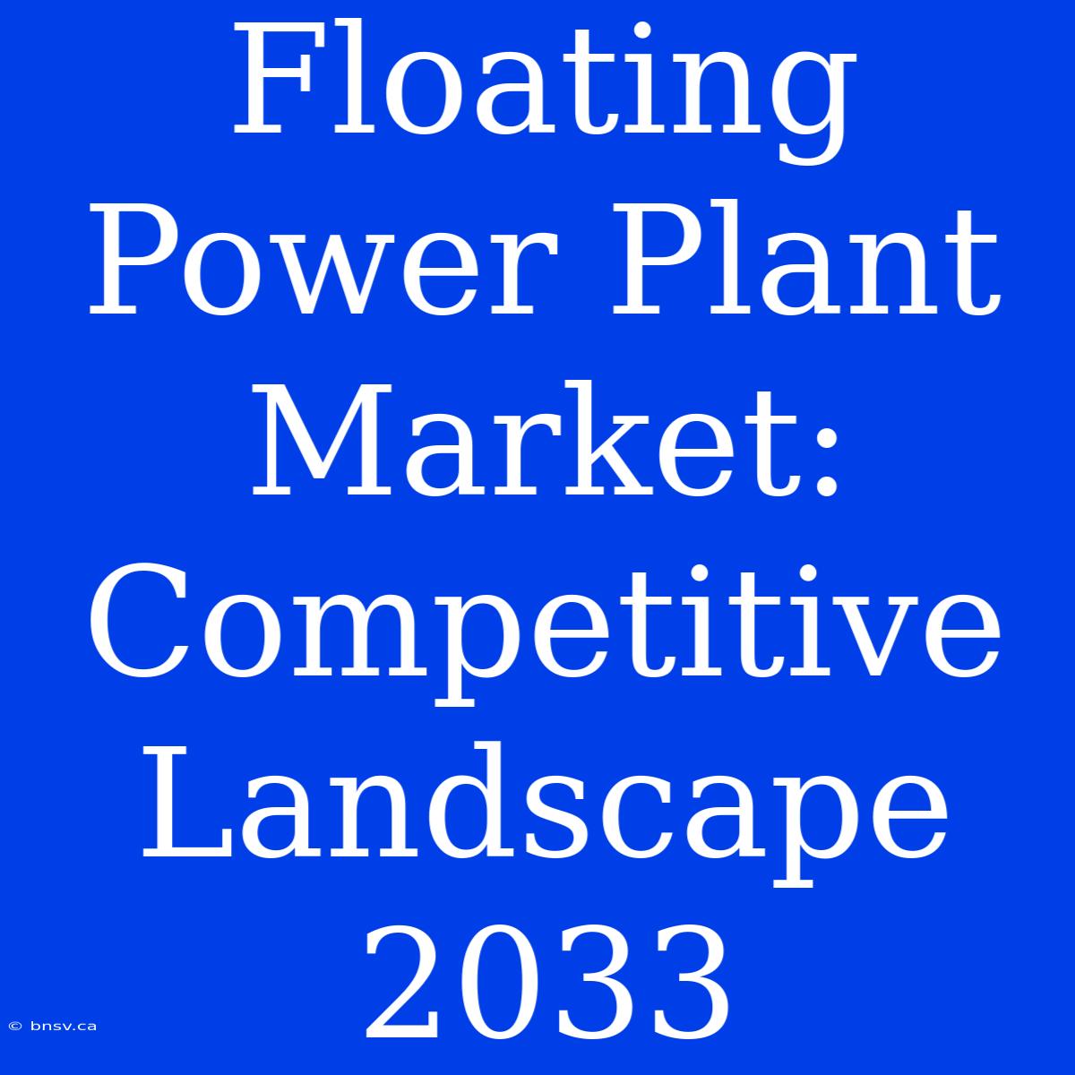 Floating Power Plant Market:  Competitive Landscape 2033