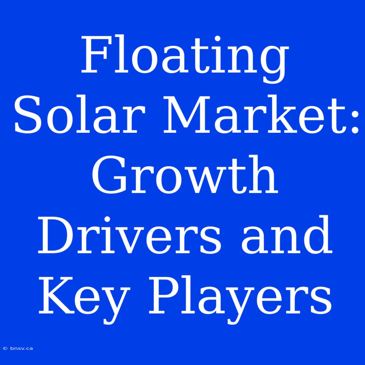 Floating Solar Market: Growth Drivers And Key Players