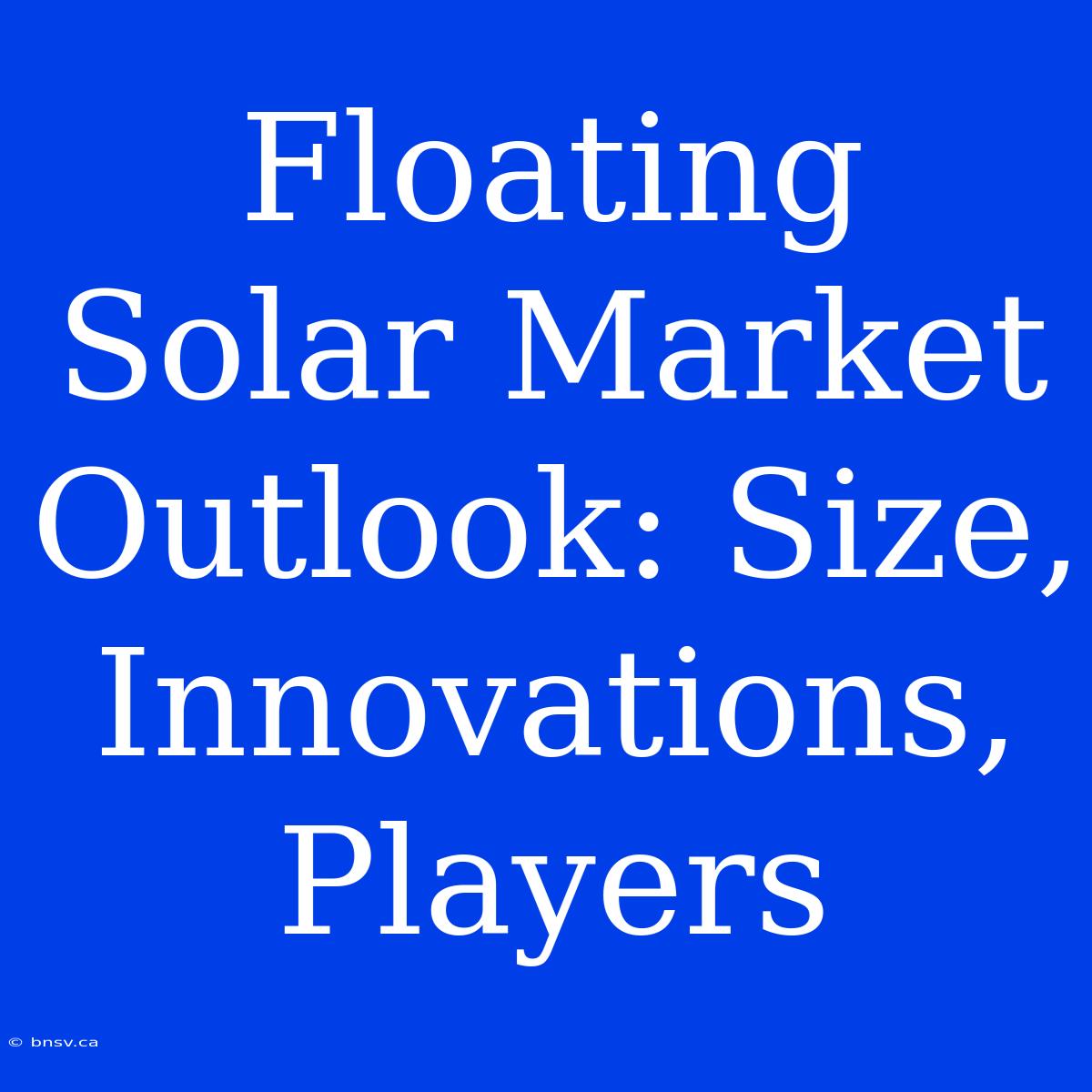 Floating Solar Market Outlook: Size, Innovations, Players