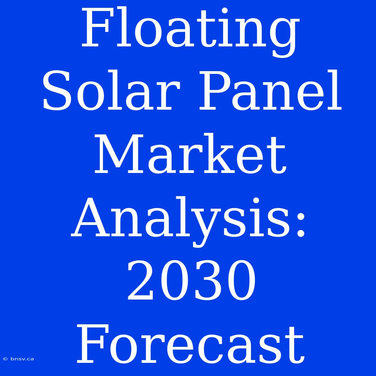 Floating Solar Panel Market Analysis: 2030 Forecast