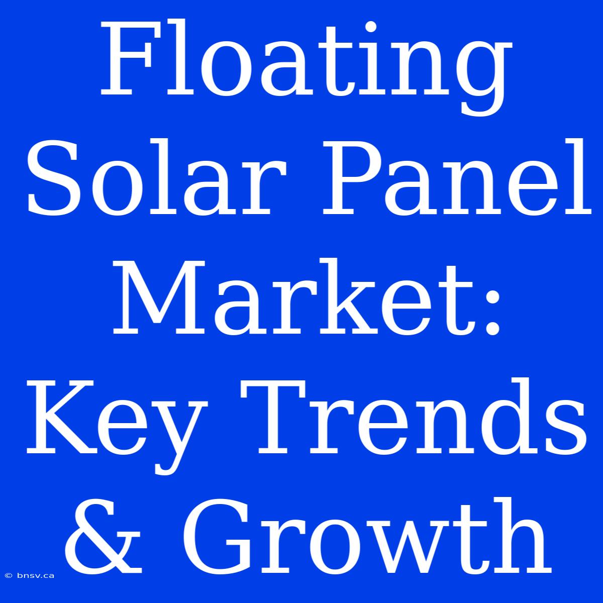 Floating Solar Panel Market: Key Trends & Growth