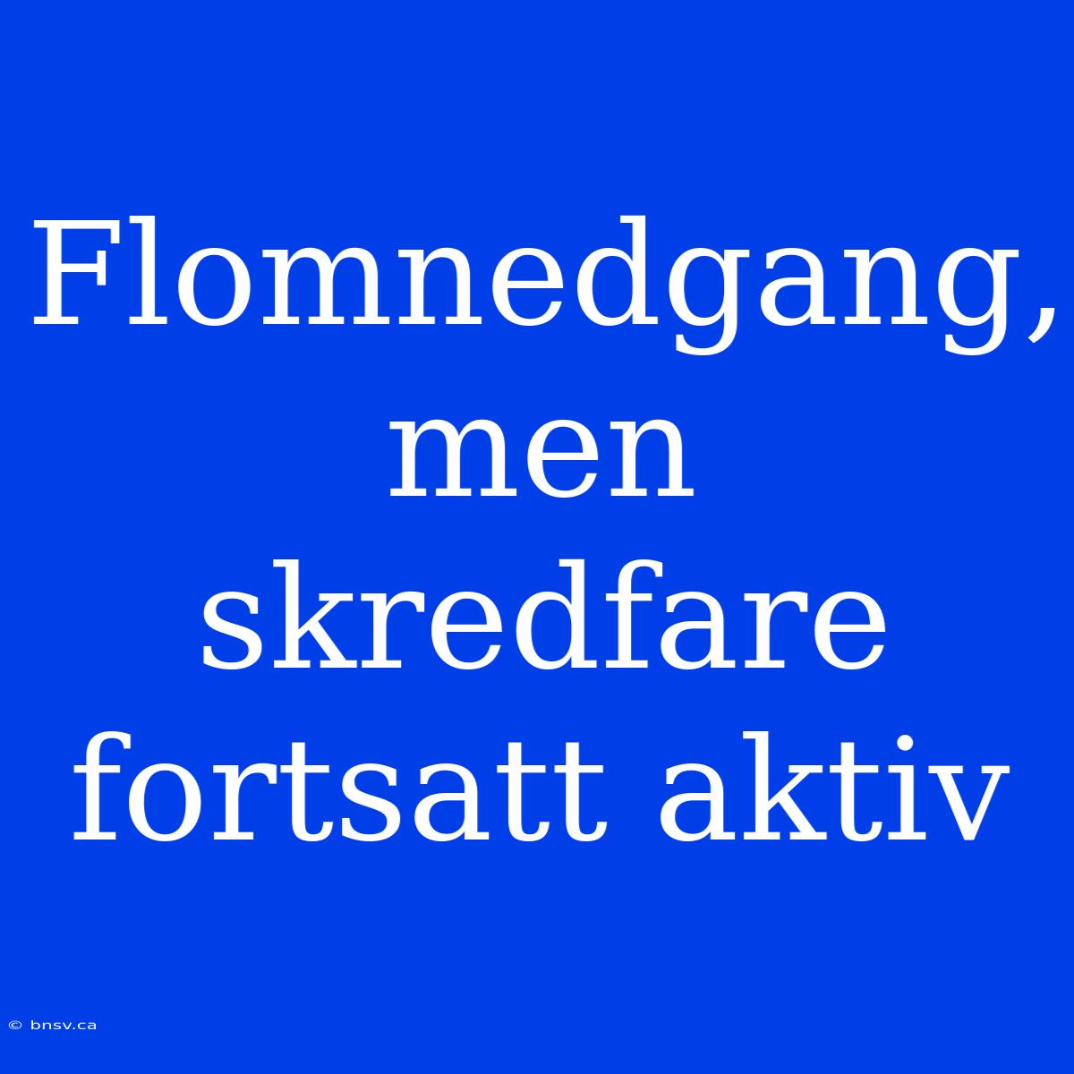 Flomnedgang, Men Skredfare Fortsatt Aktiv