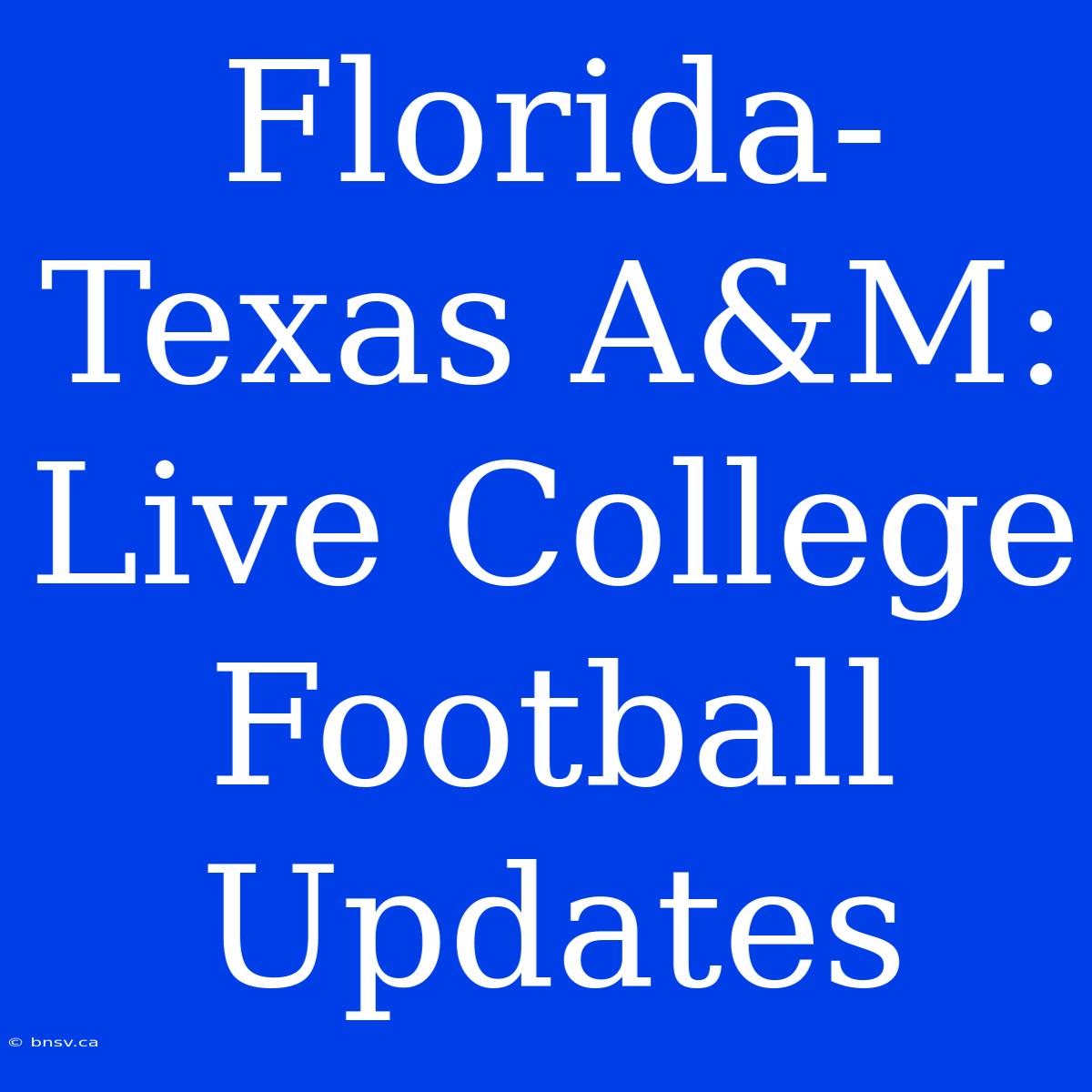 Florida-Texas A&M: Live College Football Updates