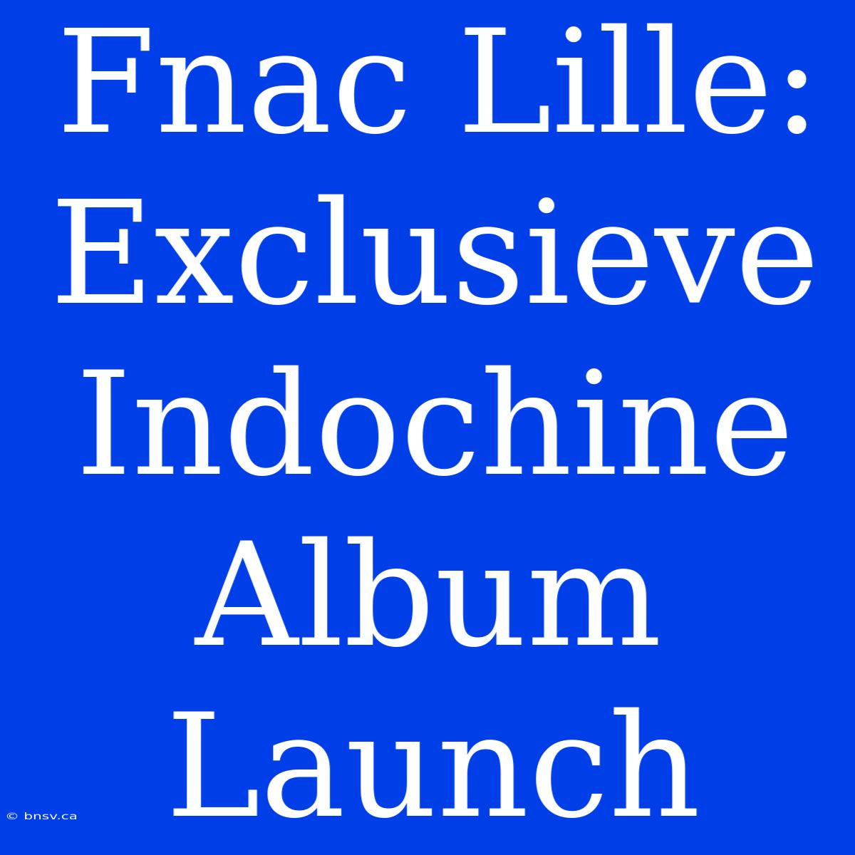 Fnac Lille: Exclusieve Indochine Album Launch