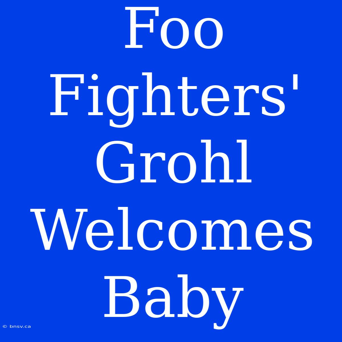 Foo Fighters' Grohl Welcomes Baby