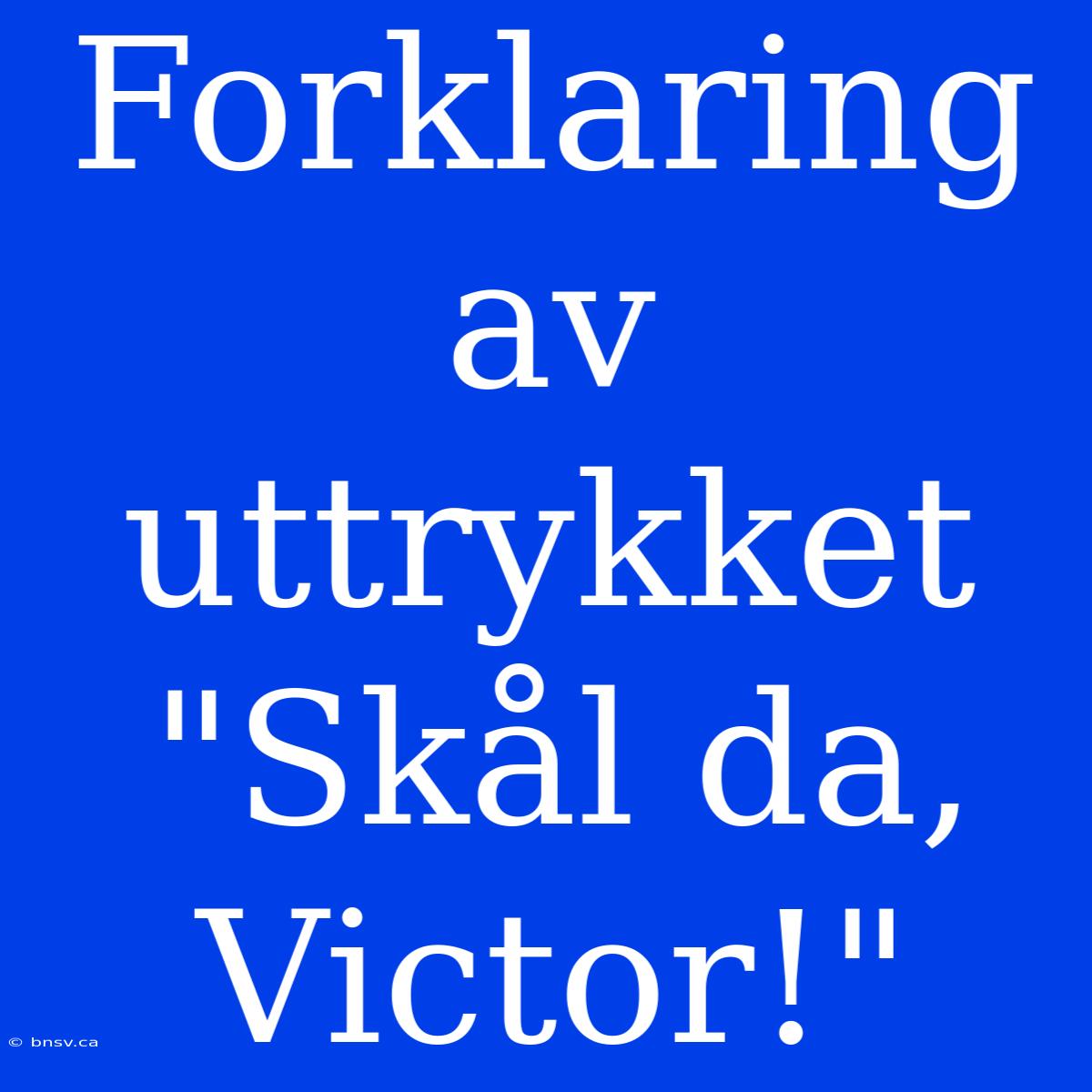 Forklaring Av Uttrykket 