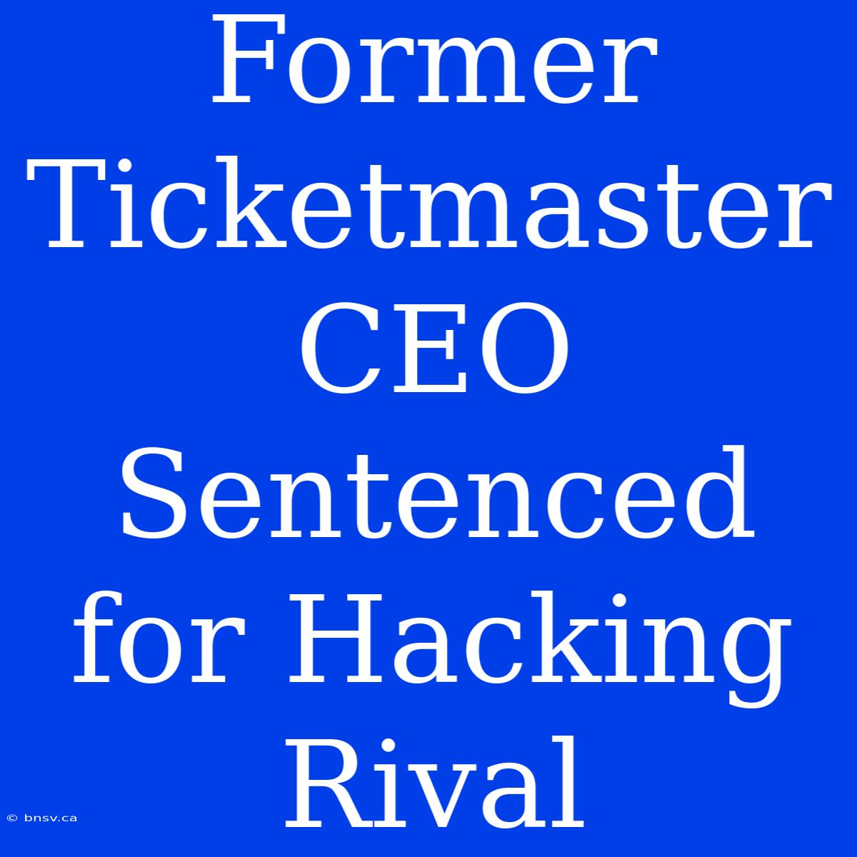 Former Ticketmaster CEO Sentenced For Hacking Rival