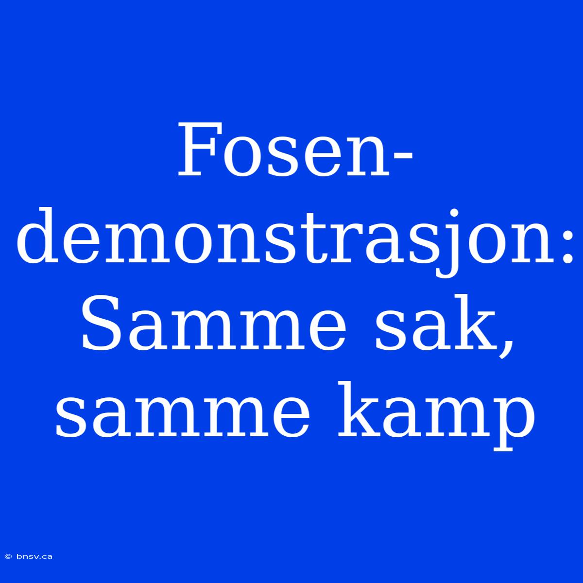 Fosen-demonstrasjon: Samme Sak, Samme Kamp