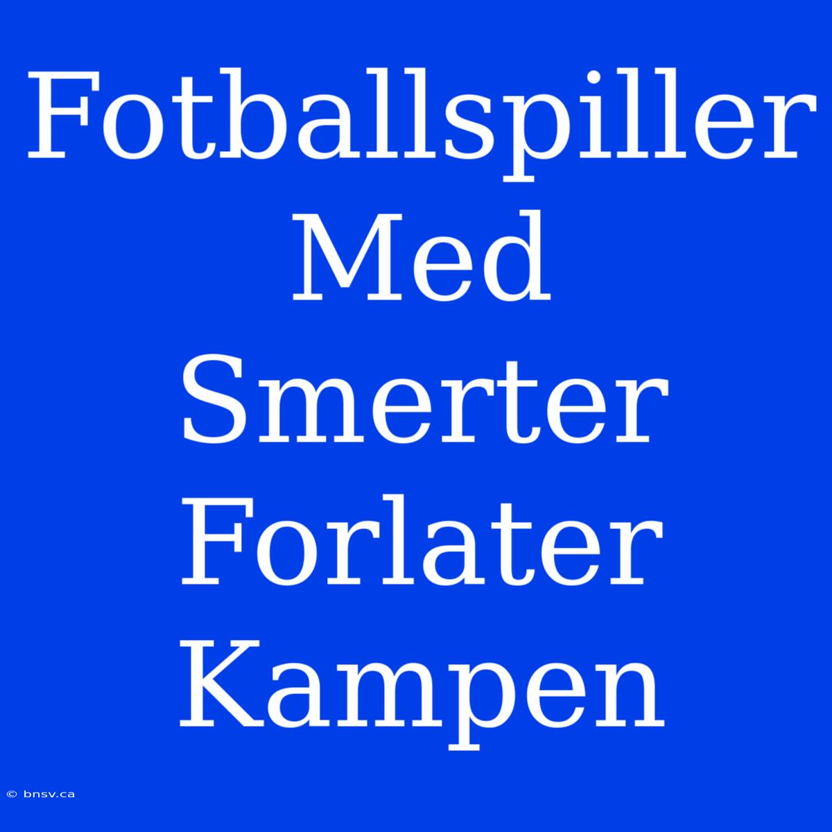 Fotballspiller Med Smerter Forlater Kampen