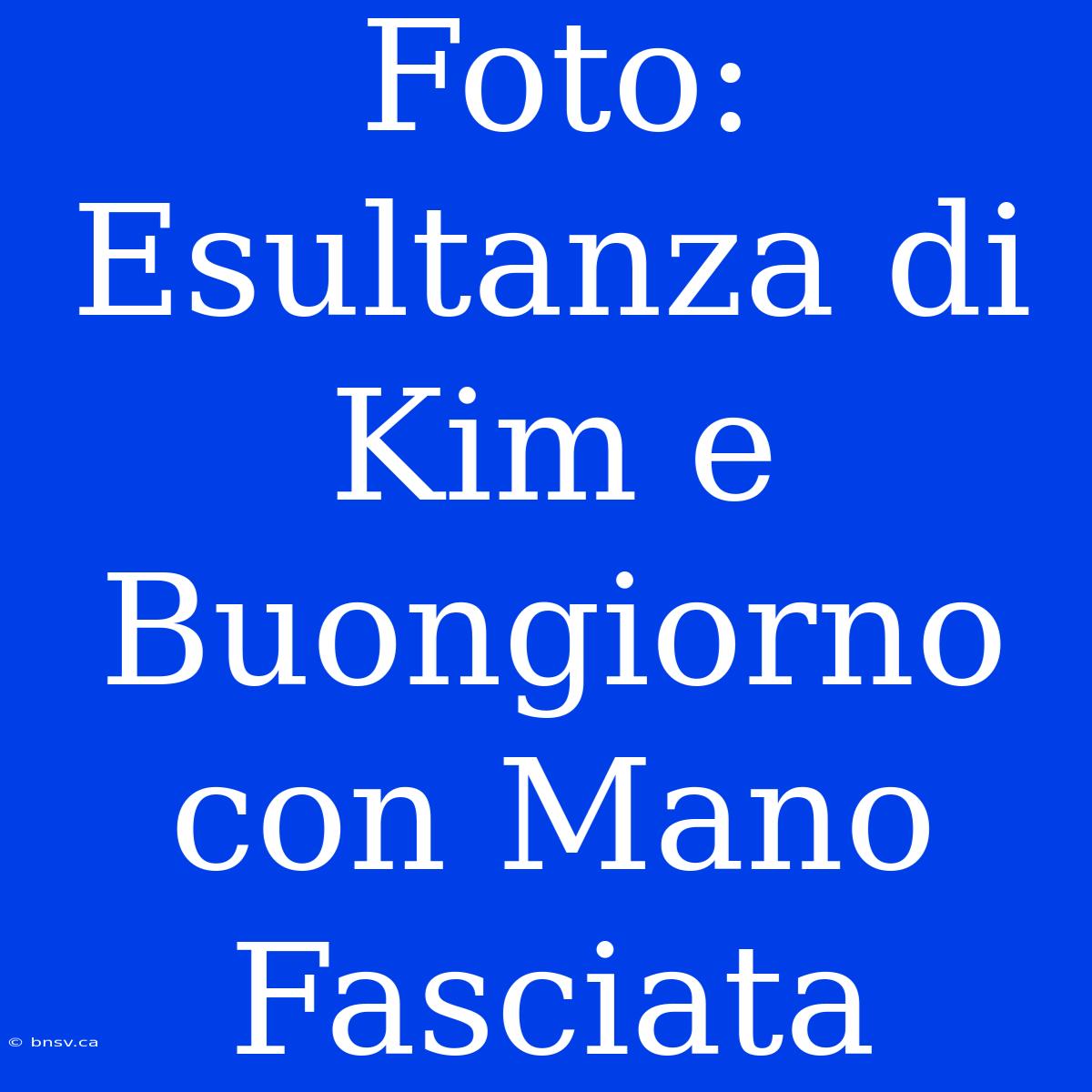 Foto: Esultanza Di Kim E Buongiorno Con Mano Fasciata