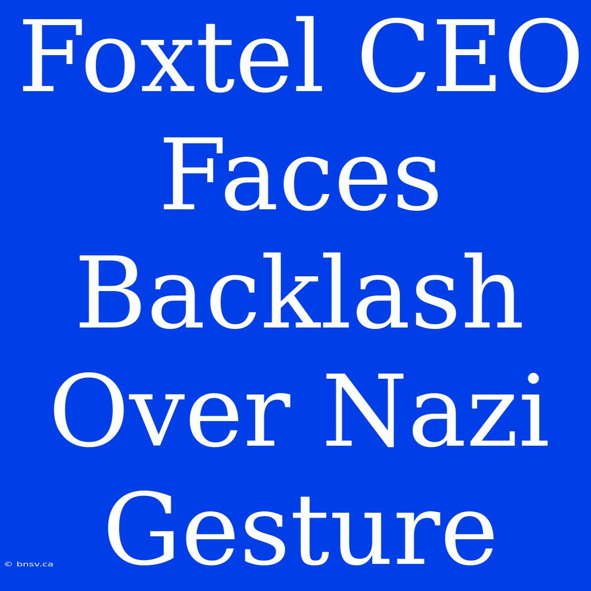 Foxtel CEO Faces Backlash Over Nazi Gesture