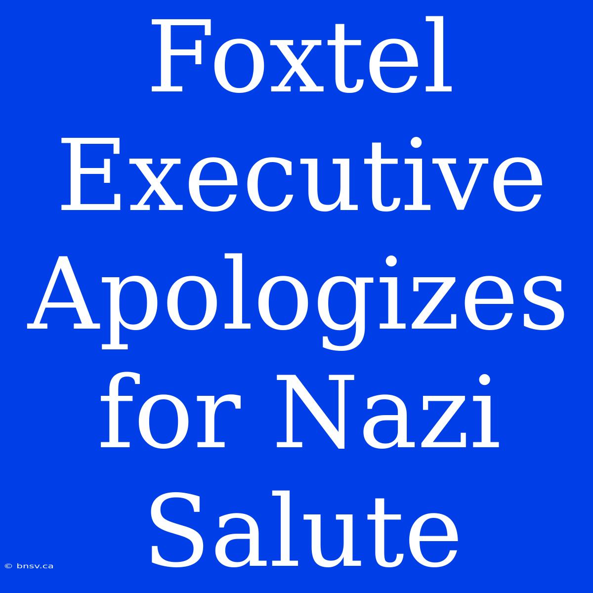 Foxtel Executive Apologizes For Nazi Salute