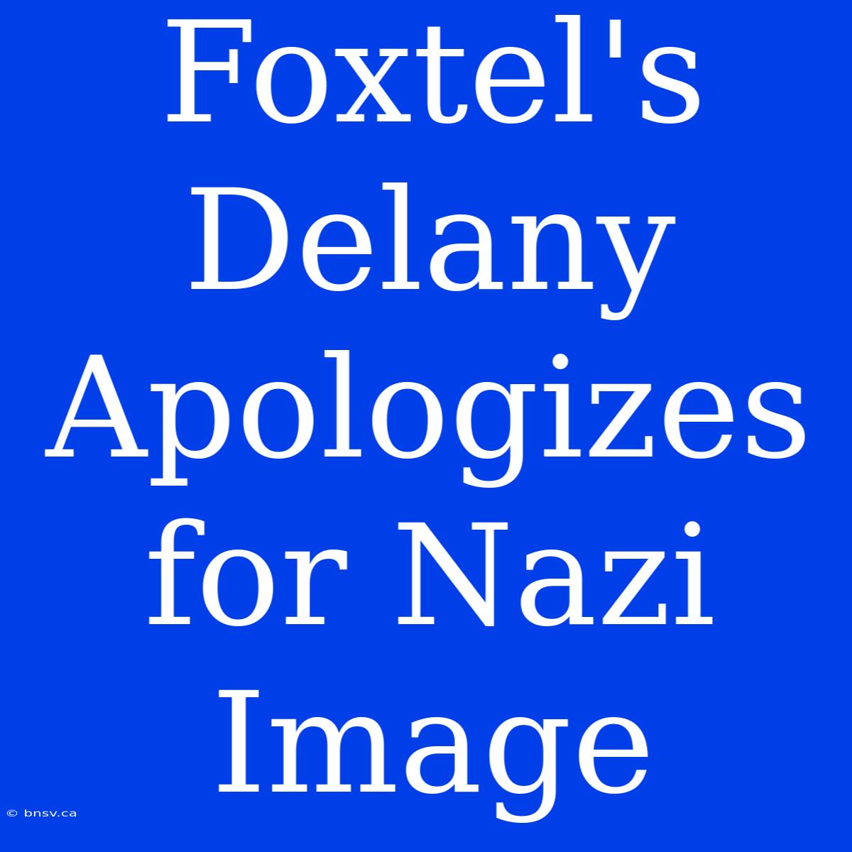 Foxtel's Delany Apologizes For Nazi Image