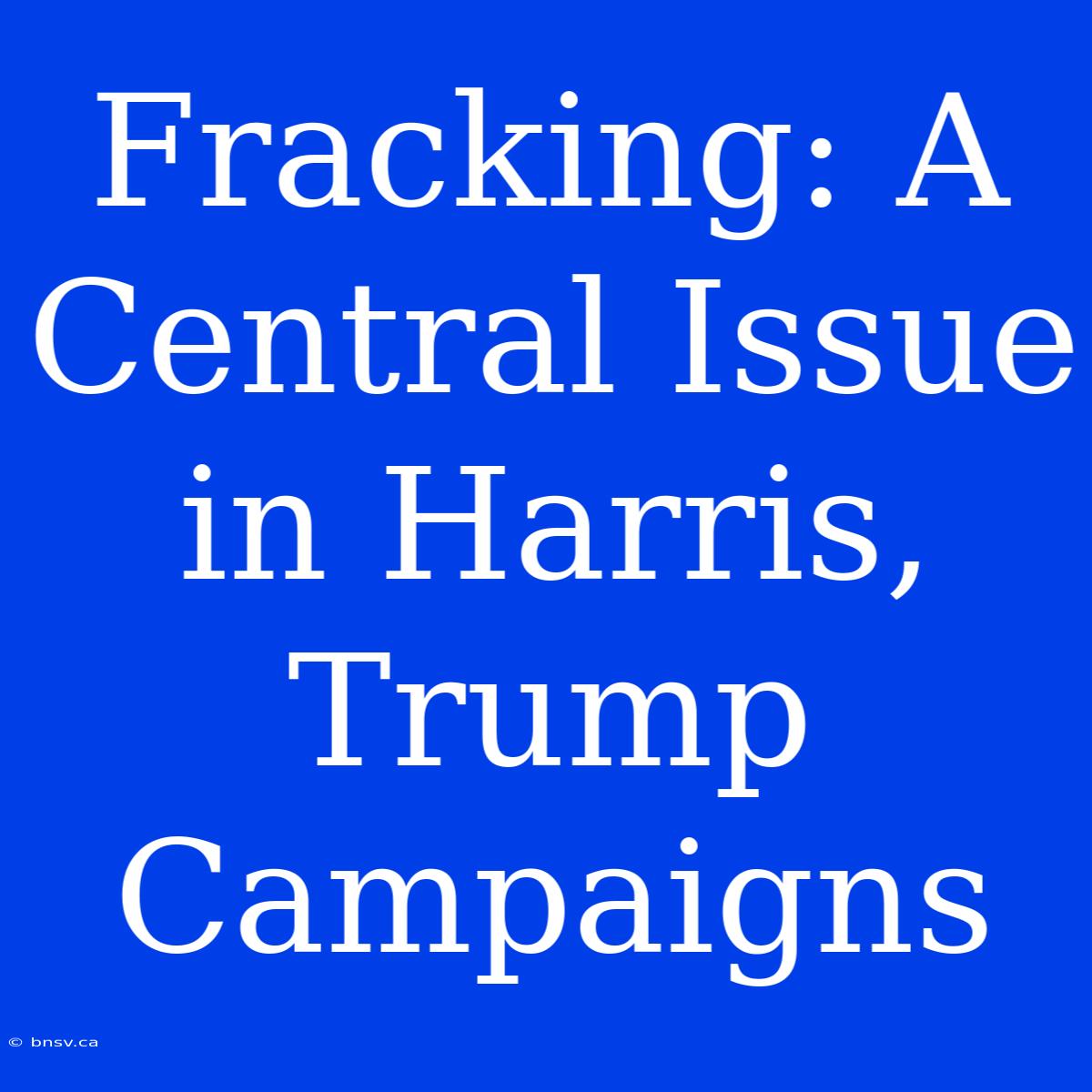 Fracking: A Central Issue In Harris, Trump Campaigns