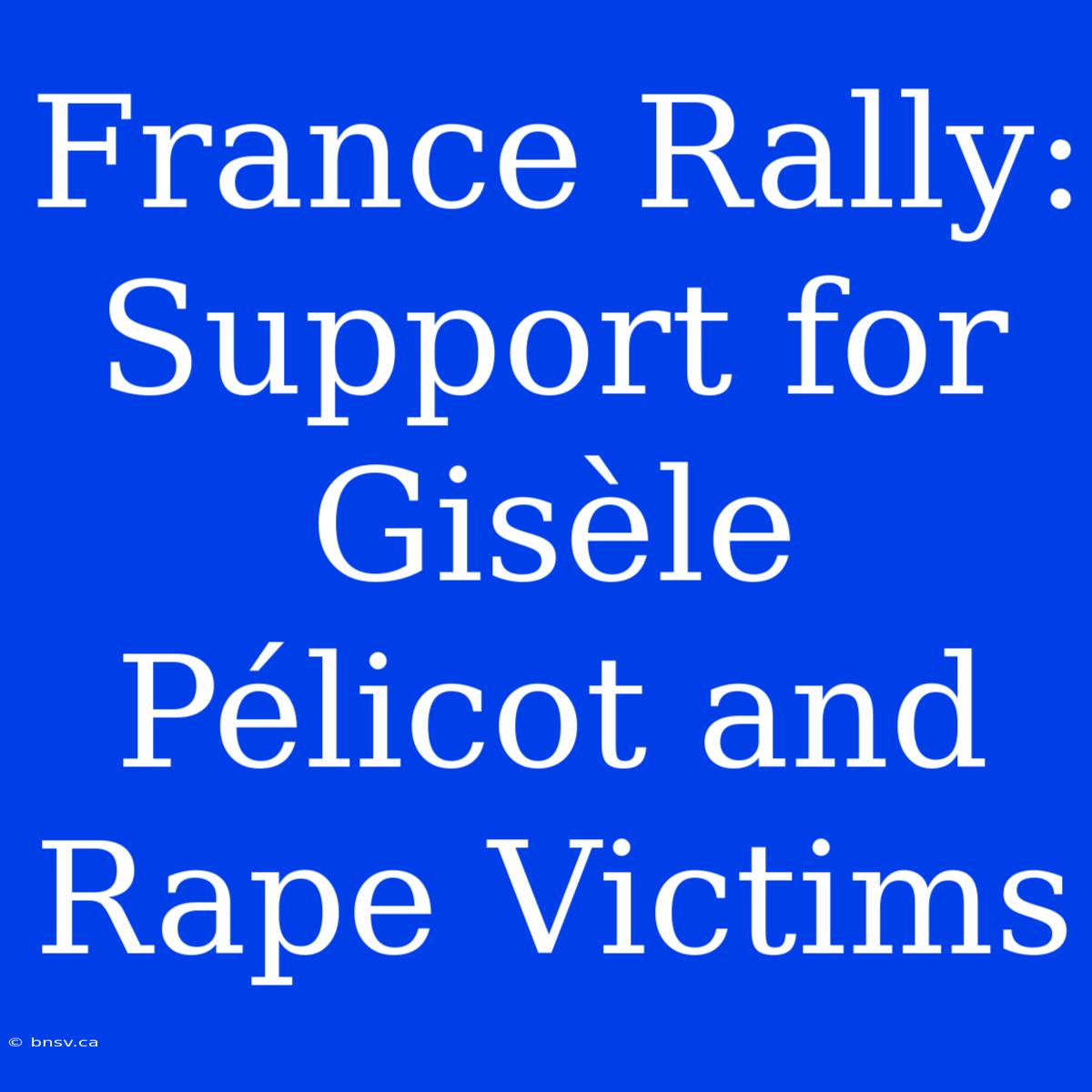 France Rally: Support For Gisèle Pélicot And Rape Victims