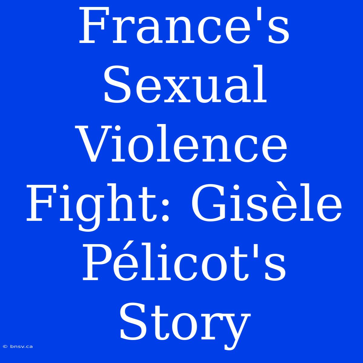 France's Sexual Violence Fight: Gisèle Pélicot's Story