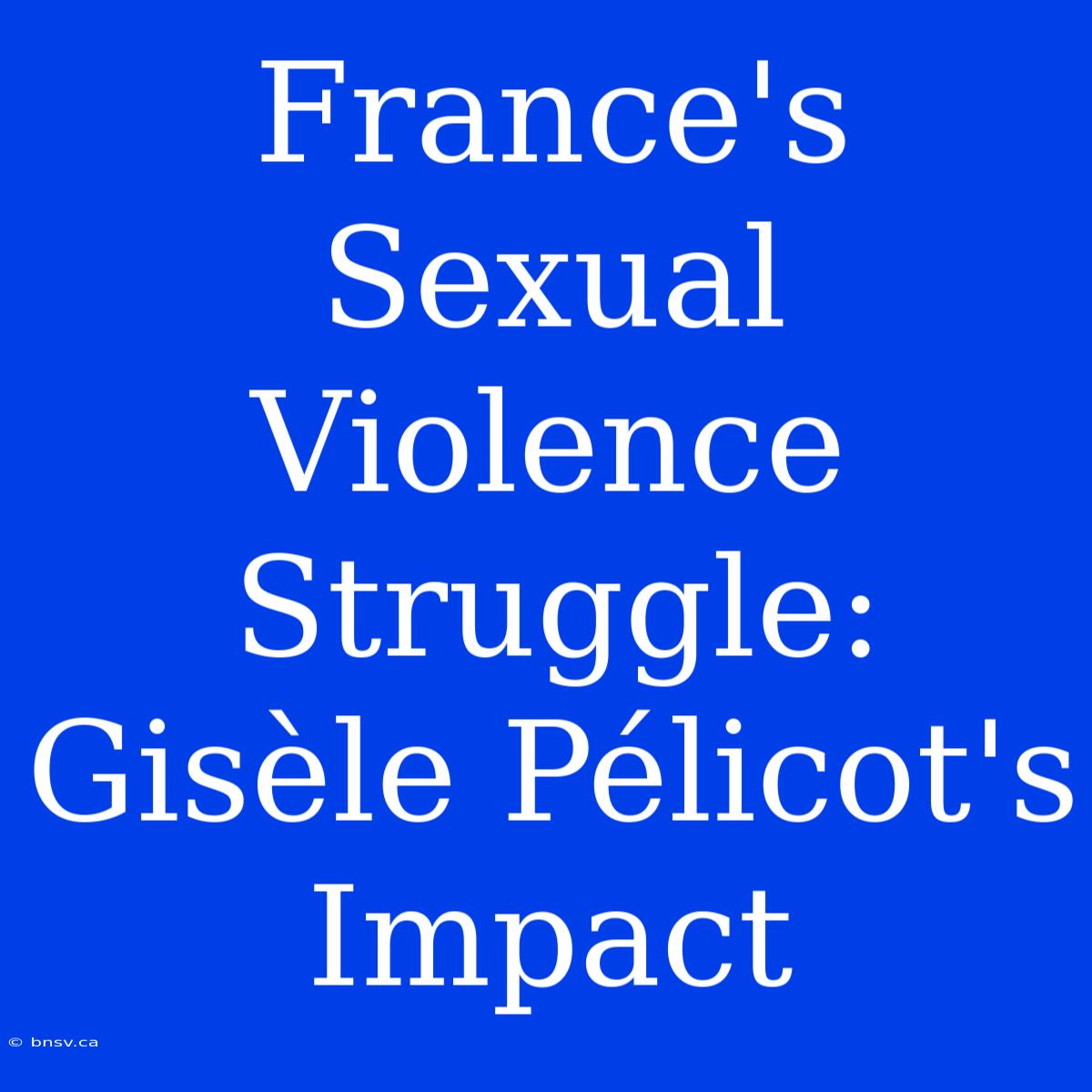 France's Sexual Violence Struggle: Gisèle Pélicot's Impact