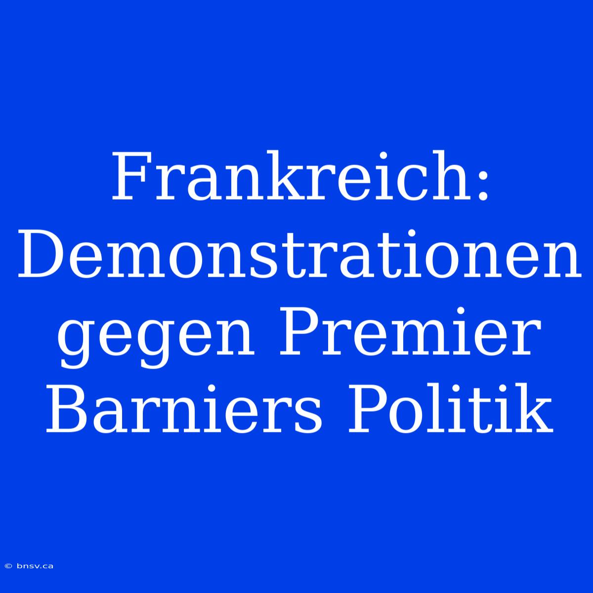 Frankreich: Demonstrationen Gegen Premier Barniers Politik