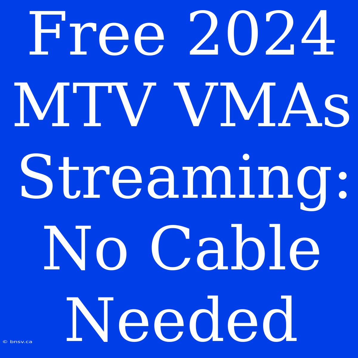 Free 2024 MTV VMAs Streaming: No Cable Needed