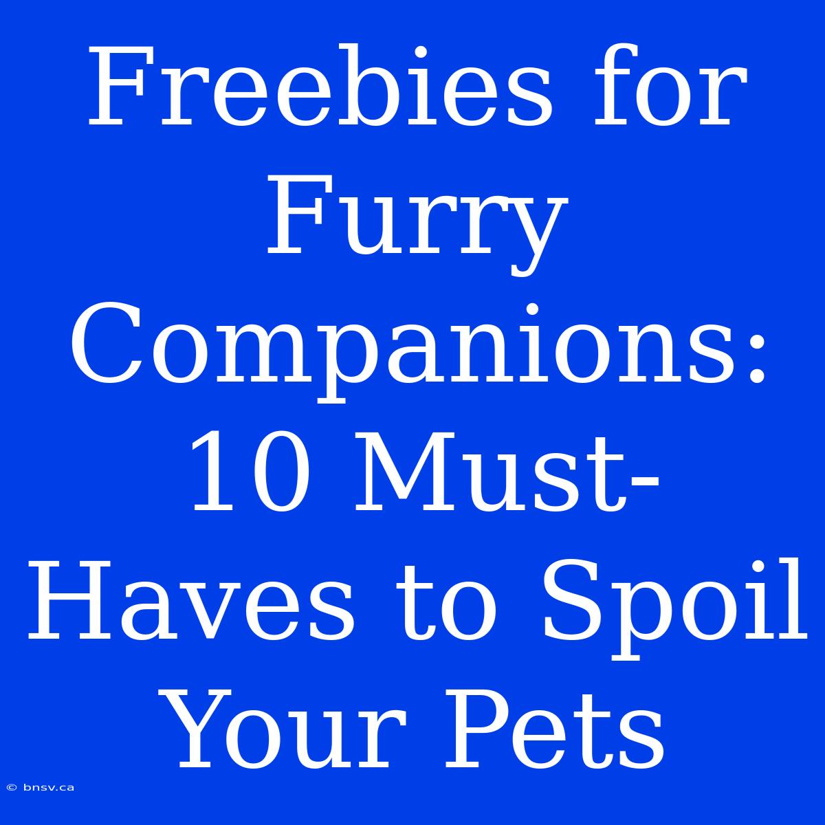 Freebies For Furry Companions: 10 Must-Haves To Spoil Your Pets