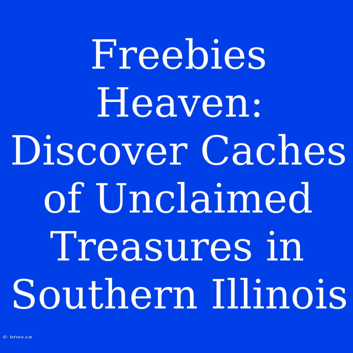 Freebies Heaven: Discover Caches Of Unclaimed Treasures In Southern Illinois