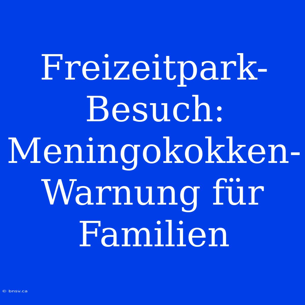 Freizeitpark-Besuch: Meningokokken-Warnung Für Familien