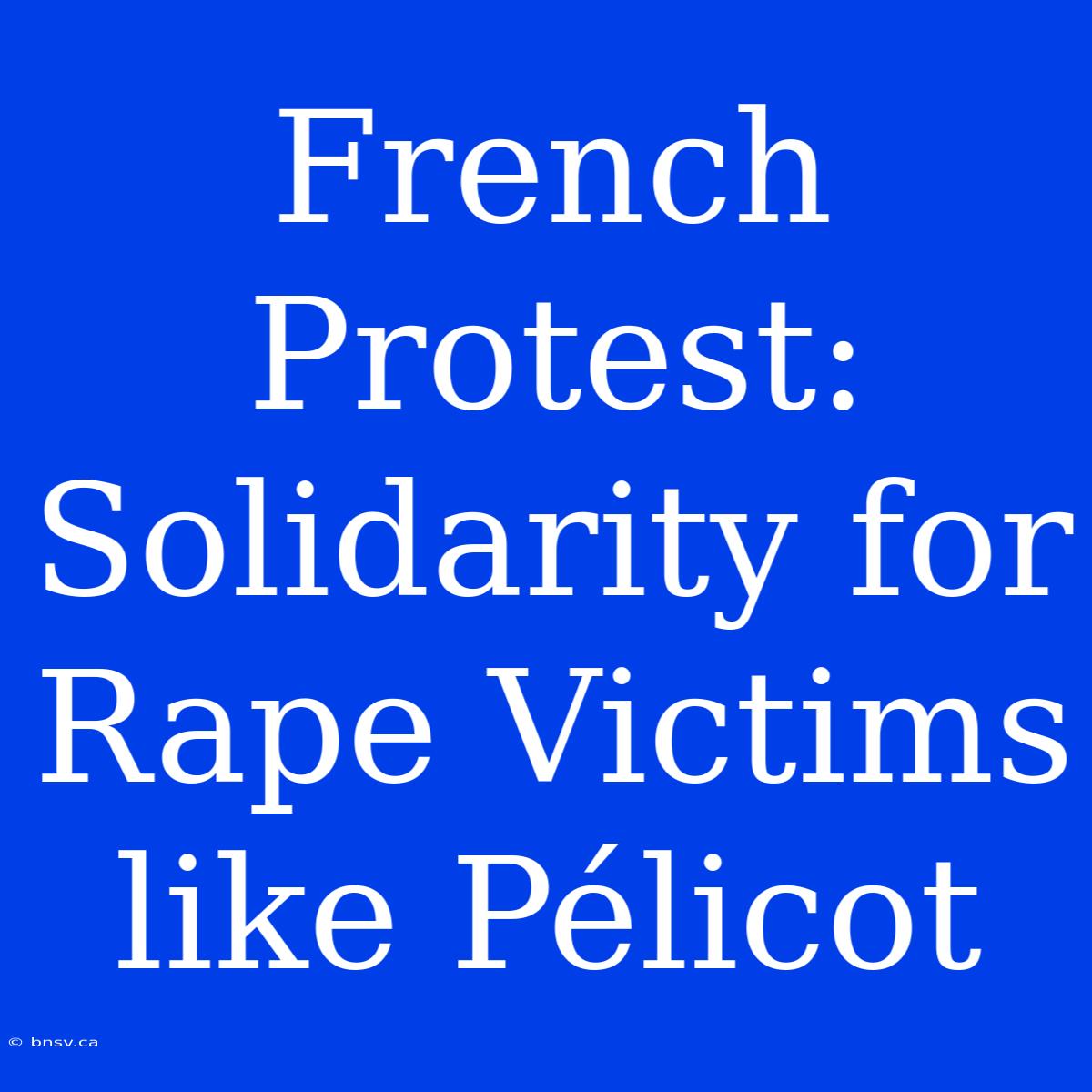 French Protest: Solidarity For Rape Victims Like Pélicot