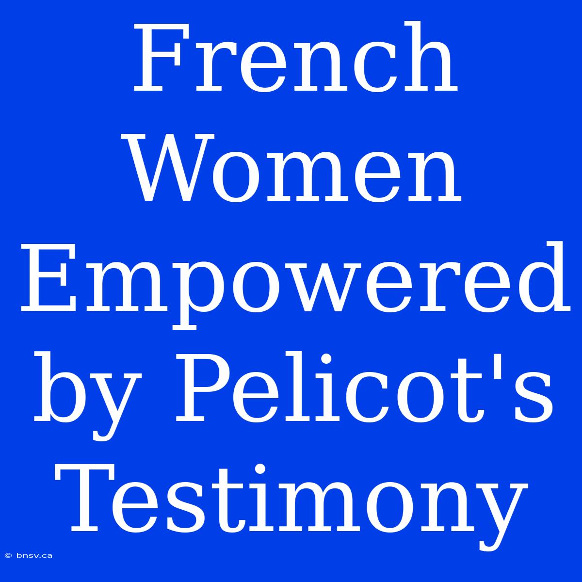 French Women Empowered By Pelicot's Testimony