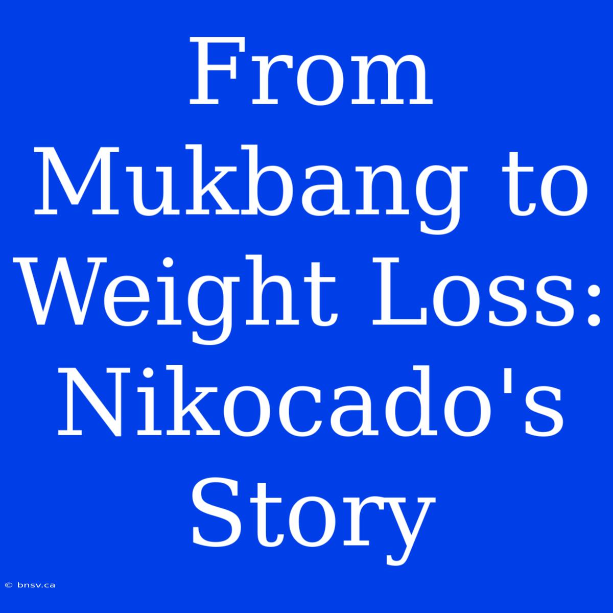 From Mukbang To Weight Loss: Nikocado's Story