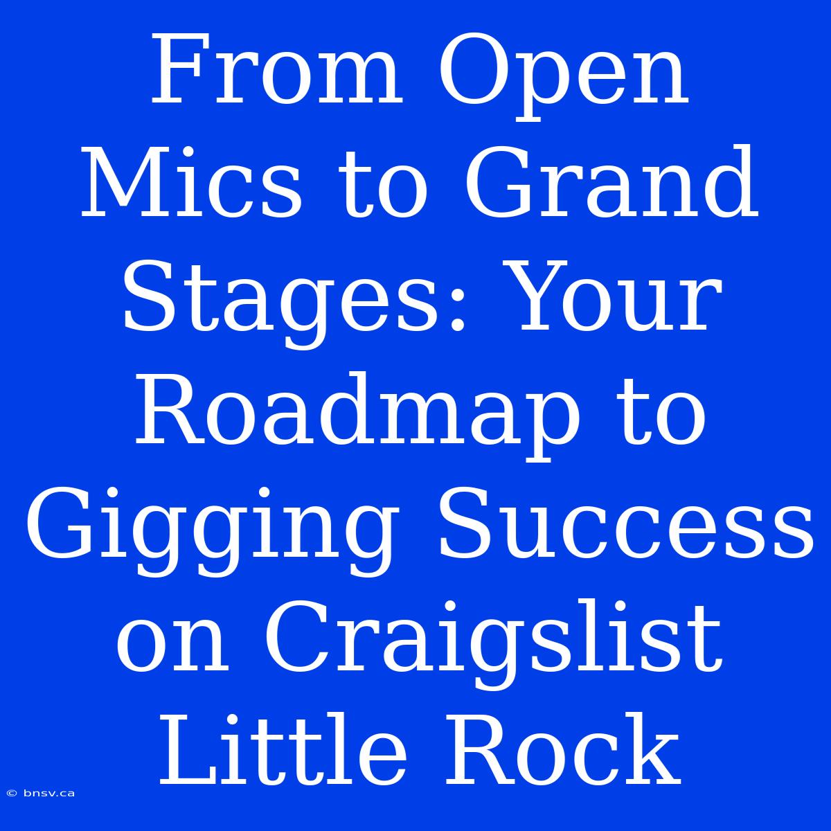 From Open Mics To Grand Stages: Your Roadmap To Gigging Success On Craigslist Little Rock