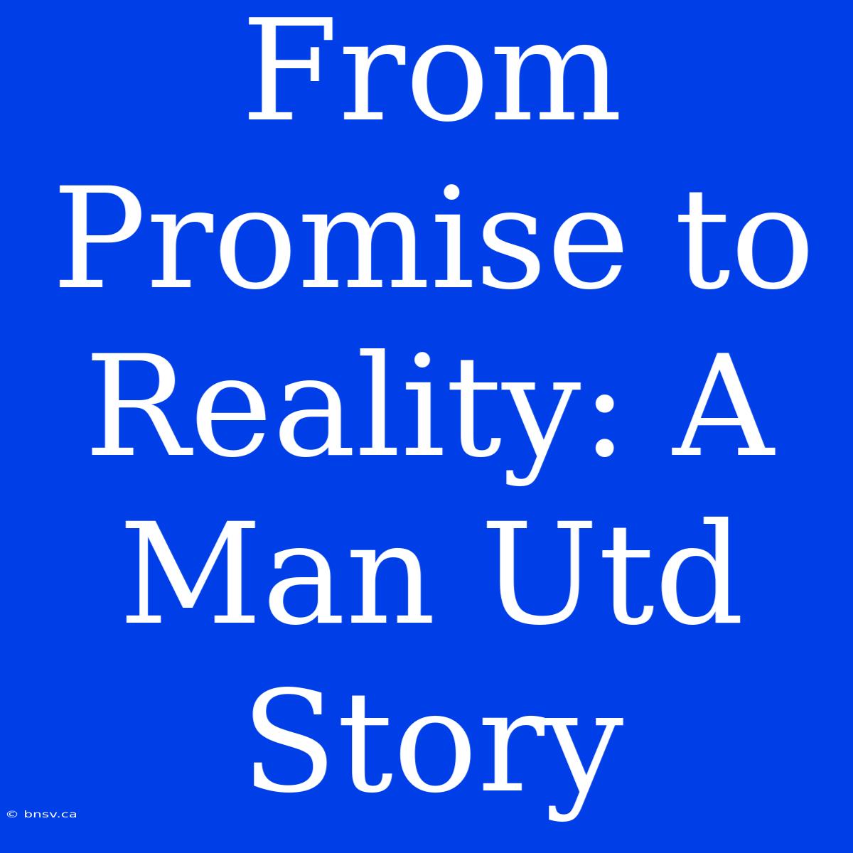 From Promise To Reality: A Man Utd Story