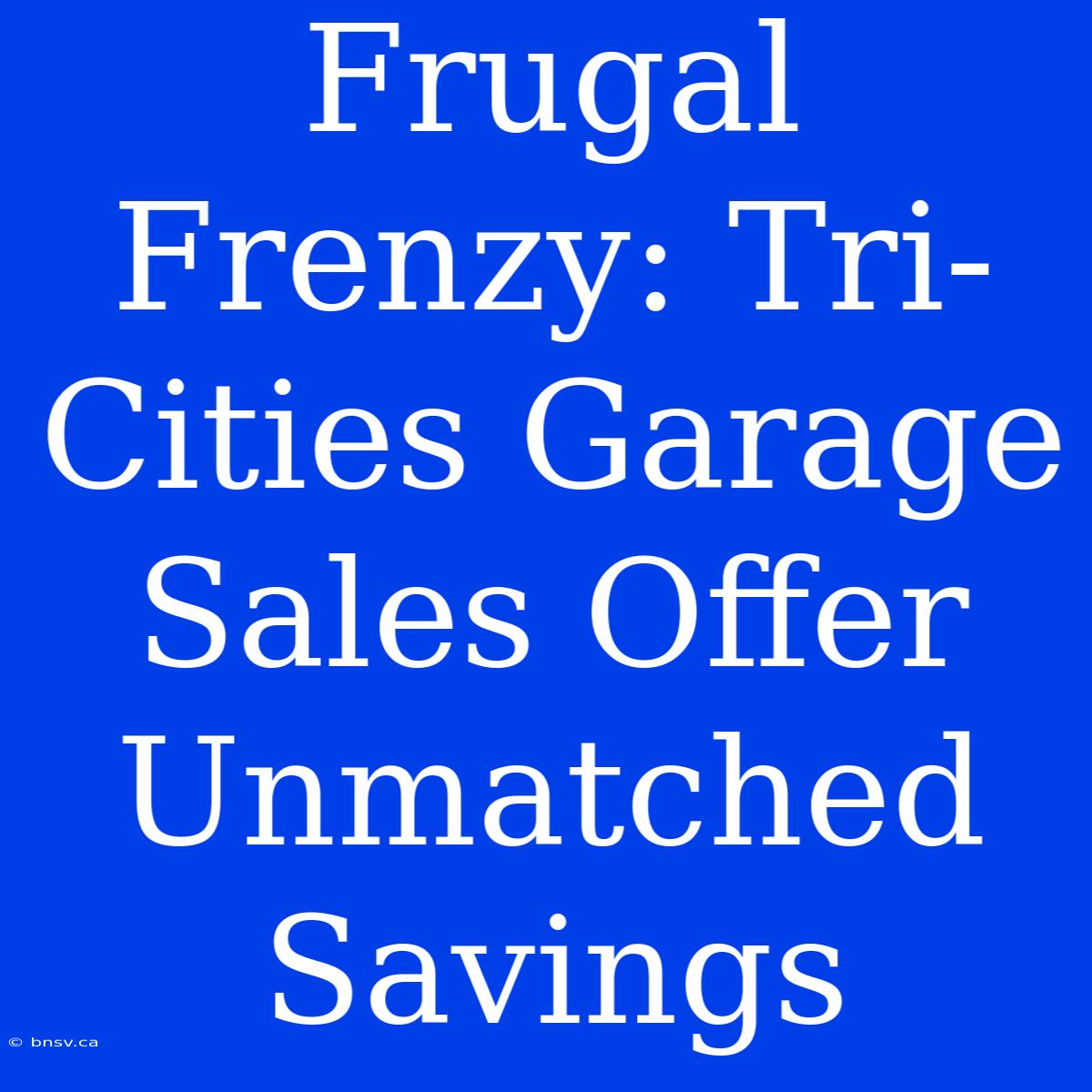 Frugal Frenzy: Tri-Cities Garage Sales Offer Unmatched Savings