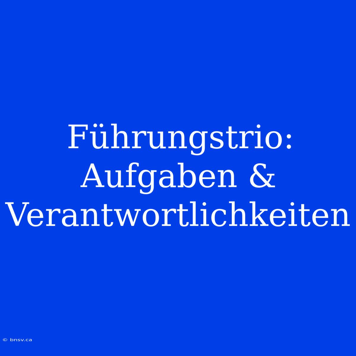 Führungstrio: Aufgaben & Verantwortlichkeiten