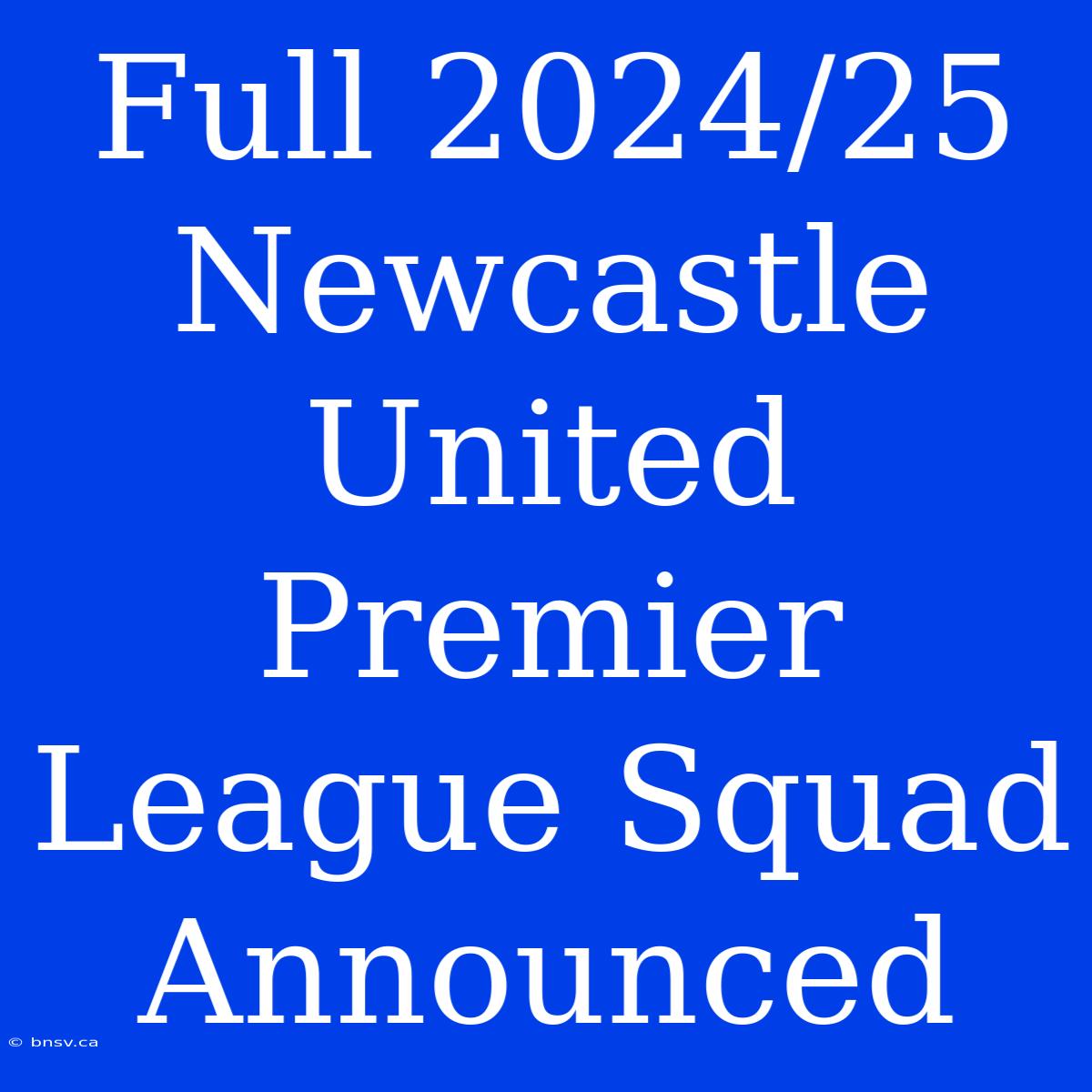 Full 2024/25 Newcastle United Premier League Squad Announced