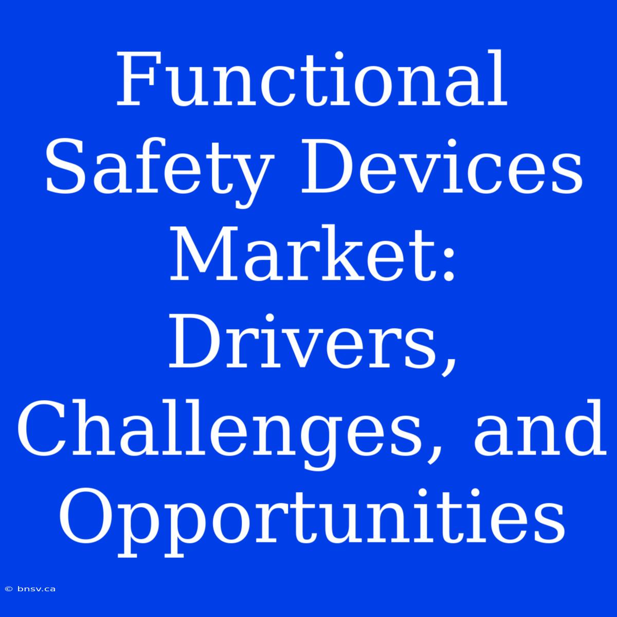 Functional Safety Devices Market: Drivers, Challenges, And Opportunities