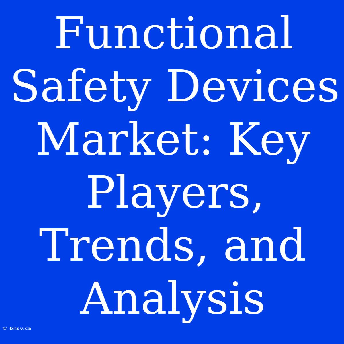 Functional Safety Devices Market: Key Players, Trends, And Analysis