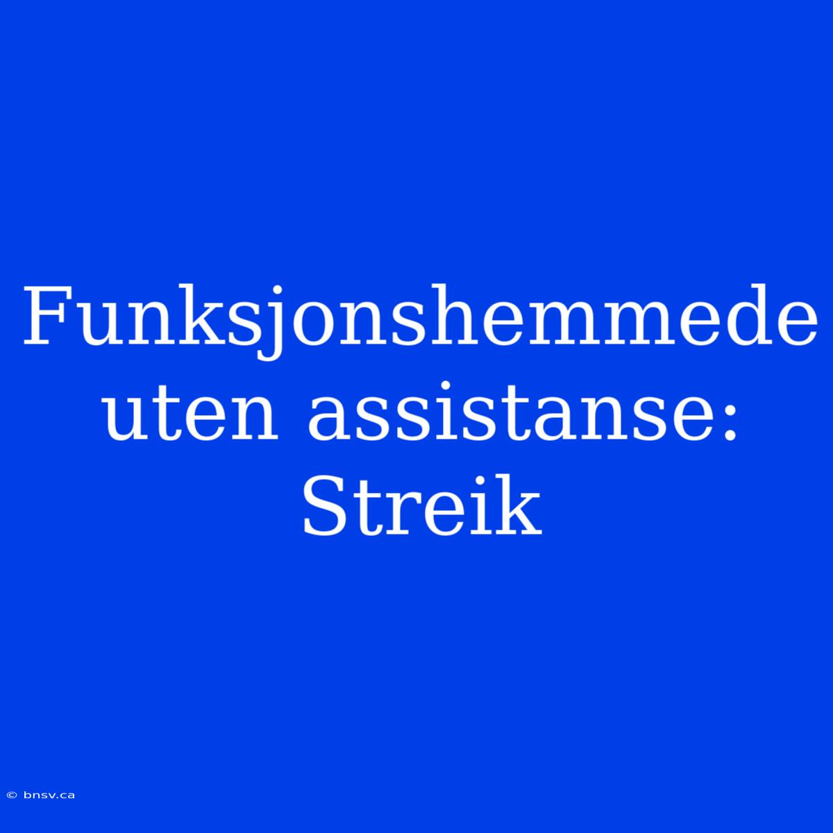 Funksjonshemmede Uten Assistanse: Streik