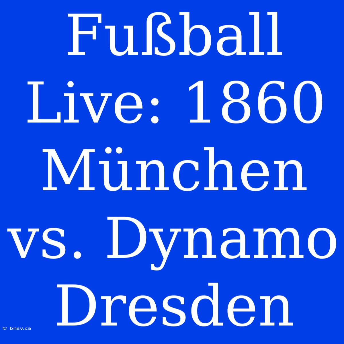 Fußball Live: 1860 München Vs. Dynamo Dresden