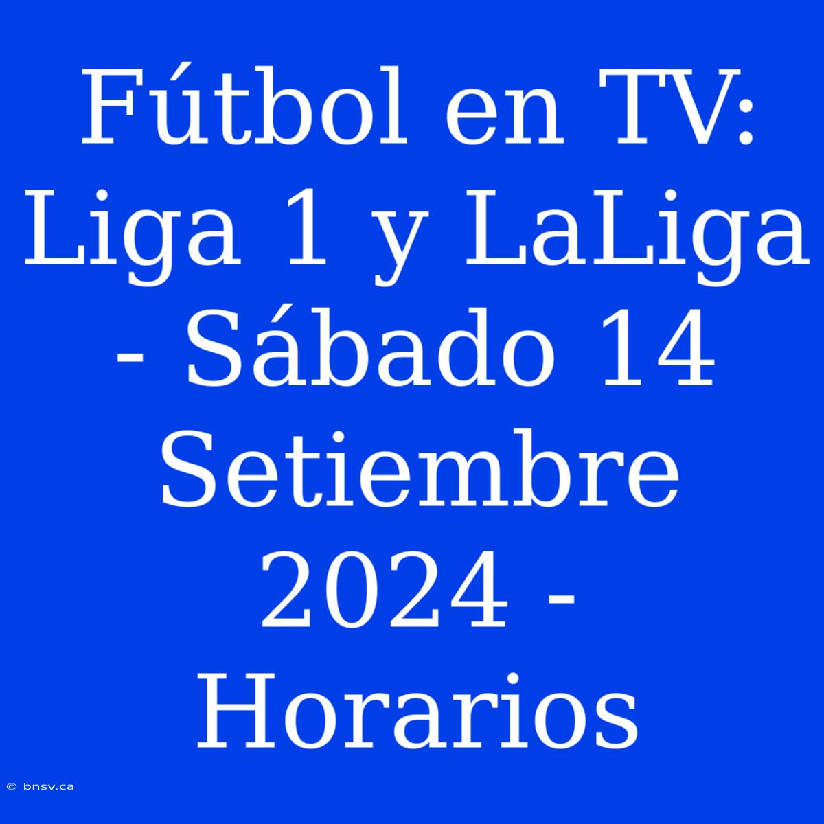 Fútbol En TV: Liga 1 Y LaLiga - Sábado 14 Setiembre 2024 - Horarios