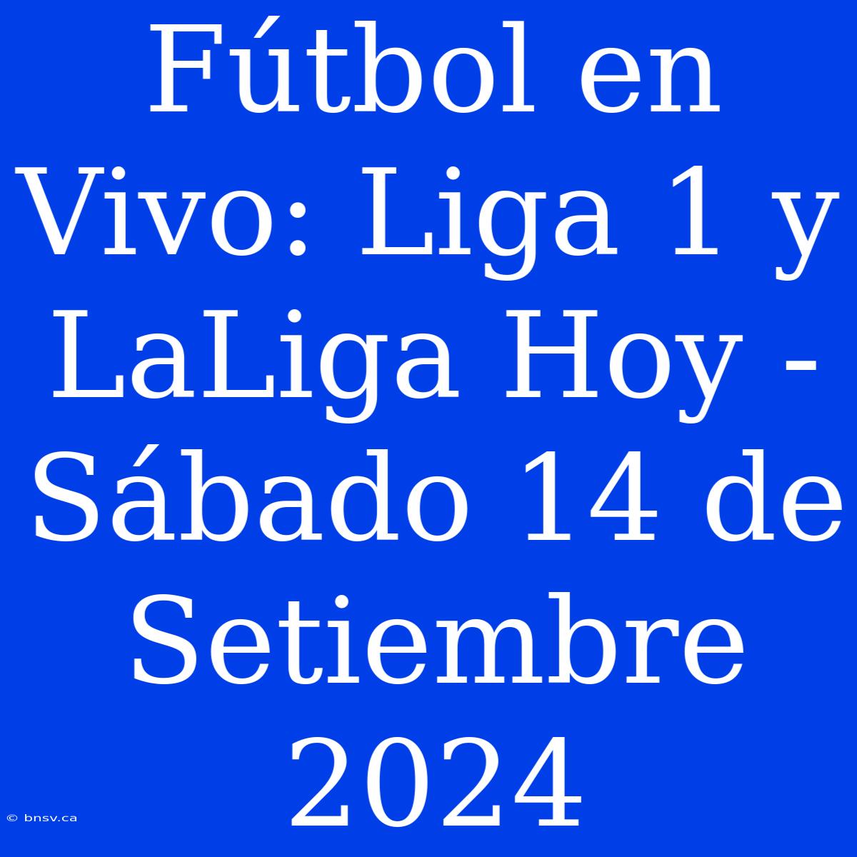 Fútbol En Vivo: Liga 1 Y LaLiga Hoy - Sábado 14 De Setiembre 2024